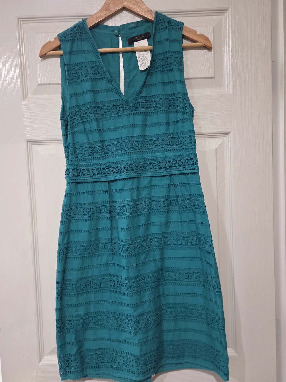 Weekend Max Mara Teal Eyelet Cotton Dress US 4